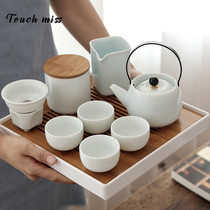 TOUCH MISS Kung Fu tea set Household Japanese ceramic beam Teapot Teacup tea tray Complete set of tea set