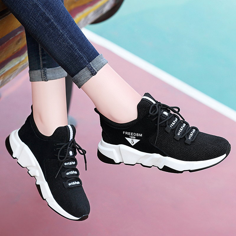 Sports shoes Women breathable running shoes Leisure shoes 2008 Winter new style women's shoes students Korean version Baitie shoes 2019