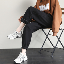 Plus velvet padded sweatpants children 2021 autumn and winter New pants loose slim casual cotton pants warm grandma pants