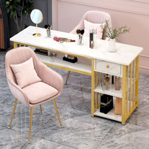 ins Net red nail table special price economy nail shop table chair set Japanese light luxury double nail table