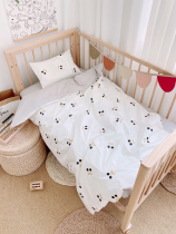 Aiyu INS minimalist student baby crib three-piece suit parent-child pure cotton kindergarten baby bedding custom