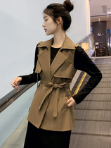 Windbreaker vest women wear 2021 Spring and Autumn New Korean version of small man waist waistcoat jacket blazer