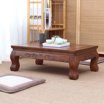 Chinese solid wood bay window small table tatami tea table balcony kang table home Kang table home kitchen low table tea ceremony square table