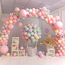 Babys birthday decoration scene 100-day banquet decoration background wall Shopping mall event opening balloon arch