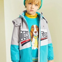 2022 Korean brand boys jacket fashion student wear windproof jacket gray plus velvet thick windbreaker zipper sweater