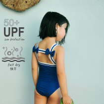 UzMz original design childrens one-piece bow Retro girl one-piece swimming girl princess female treasure swimsuit