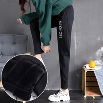 Plus velvet sweatpants womens loose Toe Toe casual pants autumn and winter slim wild warm cotton pants