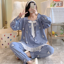 Cotton pajamas female autumn long sleeve Princess New 2021 thin autumn winter cute student home clothing set small flower