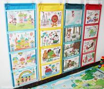 a4 Art transparent bag rating bar kindergarten painting exhibition area Hanging Bag book wall hanging storage