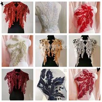 Heavy Work Bright Sheet Lace Flowers Large Nail Beads Lace to Flower Color DIY Wedding Dresses Dress Material