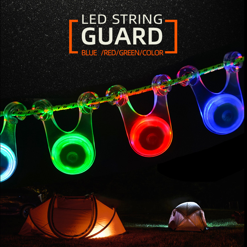 Outdoor camping decoration wind rope light tent hanging light bicycle safety wind rope warning frog light exposed camp flashing light