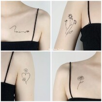 AnOther Tattoo ins Pure temperament Rose Flower long-lasting tattoo sticker Set Buy one get one free