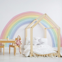 Ins wind Nordic super large rainbow wall stickers children's room decoration wall covering background DIY graffiti plane watercolor self-paste