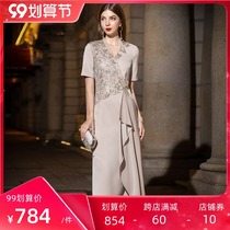 Summer new light luxury French dress dress women niche high-end celebrity banquet temperament dress design sense