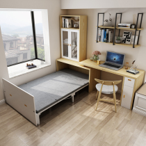 Multifunctional folding invisible lunch break bed desk bookshelf combination corner bookcase wardrobe integrated home office computer