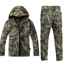 Winter new products on the market Python camouflage suit suit mens clothing women plus velvet padded outdoor military fan suit suit
