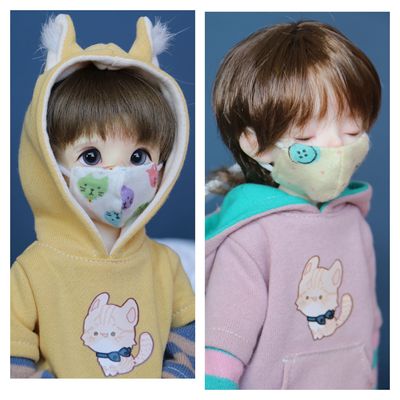 taobao agent [Sanjiao cat] BJD1/6 6 points YOSD children's warmth protection QBABY mouth, cover doll prop