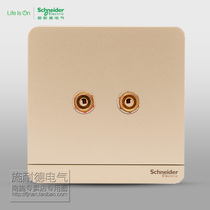 Schneider switch socket Two-position double-headed two-hole audio socket Panel speaker weak power panel Yi Shangjin