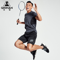 Badminton suit sportswear men short sleeve 2020 new breathable quick-drying gym tennis shorts competition customization