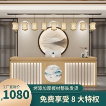 New Chinese style cashier Modern light luxury bar Reflexology health beauty salon Restaurant Company Hotel front desk Reception desk