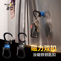 USA NiteIze magnetic hook buckle 360 degree rotating double magnet suction hook buckle Seat belt lock key buckle