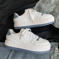 Huili ow joint name cherry blossoms small white shoes womens shoes autumn and winter Japanese muffin thick soles small head shoes cotton shoes plus Velvet