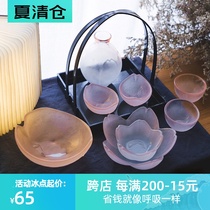 Sago Market Japan imported Hirota glass cherry blossom wine set Frosted handmade glass wine glass jug Sake gift