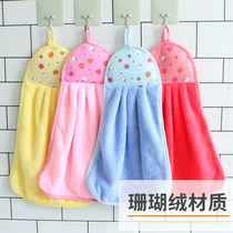 Hand towel hanging cute water absorption does not lose hair wipe hand cloth towel Bathroom kitchen supplies Childrens handkerchief cloth