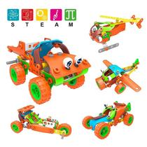 5 in 1 children disassembly and assembly toy car 3-6 years old screw screw removable nut disassembly combination 2 aircraft soft building block