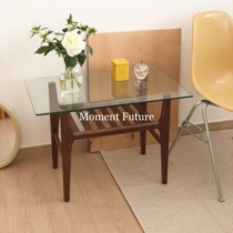 Moment Future Brief Mid-Ancient Wind Tea Table Glass Table Folk Suins Wind Coffee Shop Solid Wood Small Tea Table