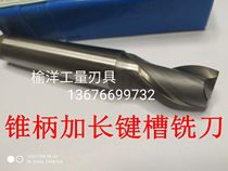 Long milling cutter southwest tool superhard high speed steel taper shank extended keyway milling cutter 12MM-50MM 2 teeth