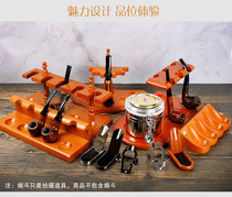 Pipe accessories cowhide with type long pipe holder Single heather root sepiolite pipe placement seat can be used for multiple positions