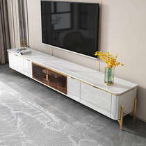 Light luxury Rock board TV cabinet high simple white Net red living room paint modern style coffee table TV cabinet combination