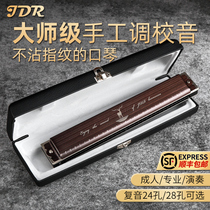 Imported sound Reed 28 holes 24 holes polyphonic harmonica C tune beginner men adult German professional performance level