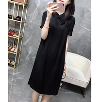Cheongsam modified dress womens summer 2021 new young high-end fashion Hepburn style small black skirt