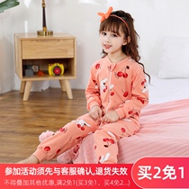 Childrens kick-proof conjoined pajamas 2021 spring and summer New Baby Cotton cute super cute boy girl thin ha clothes