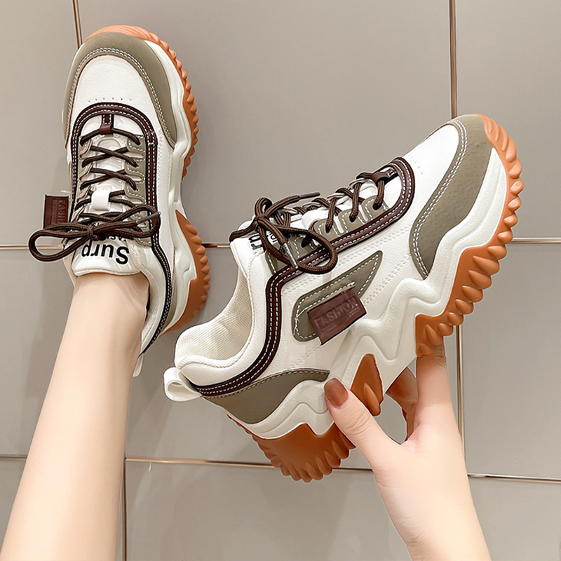 Dad's Shoes Women's 2023 Summer New High Rise Thick Sole Retro Versatile Popular Little White Sports Casual Little White Shoes