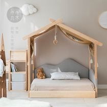 Wait a few wooden ice sticks bed maple wood solid wood children bed eco-friendly telescopic house bed boy girl childrens house