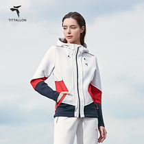 Tittallon body extension running coat women autumn air layer color multi-function windproof hooded sportswear women