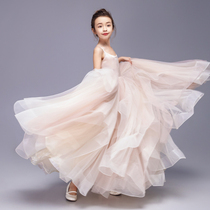 Children's Dress Princess Dress High-end Pink Condole Belt Violin and Piano Playing Evening Dress Girls' Outstyle Performance Dress