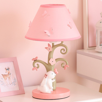 ins cute girl heart cartoon girl room decoration princess pink rabbit childrens table lamp bedroom bedside lamp small