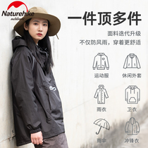Naturehike Miso raincoat short top hooded half-cardigan waterproof and breathable fashion outdoor hiking poncho
