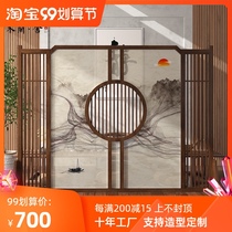New Chinese screen partition living room custom original wooden fence entrance entrance entrance door household small apartment office Hotel