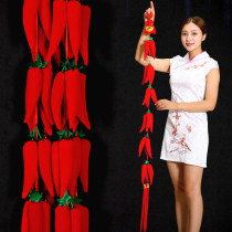 Wall-mounted chili skewers Big red pendant Indoor pendant decoration blessing supplies Entrance Spring Festival Chinese knot New Year festive