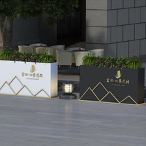 Outdoor wrought iron flower box sales department custom large floor flower trough combination commercial street rectangular plant flower stand