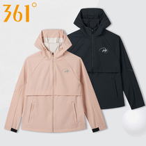 361 sports trench coat women 2021 autumn and winter new casual hooded cardigan jacket running windproof single jacket jacket