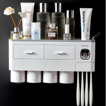 Toothbrush rack hanging wall-type mouthwash Cup toilet cylinder wall-mounted dental tool non-perforated brush Cup shelf set