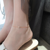 Xiaobao 925 sterling silver advanced sense zircon 2021 New anklet female ins cold style simple Net red temperament niche