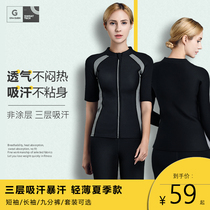 Sweat clothing womens suit fat-reducing womens large size slimming clothes sweatsuit fitness clothing running sweat suit summer