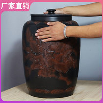 Yunnan Jianshui purple pottery tea pot large ceramic sealed pot Puer loose tea tank household rice tank water tank
